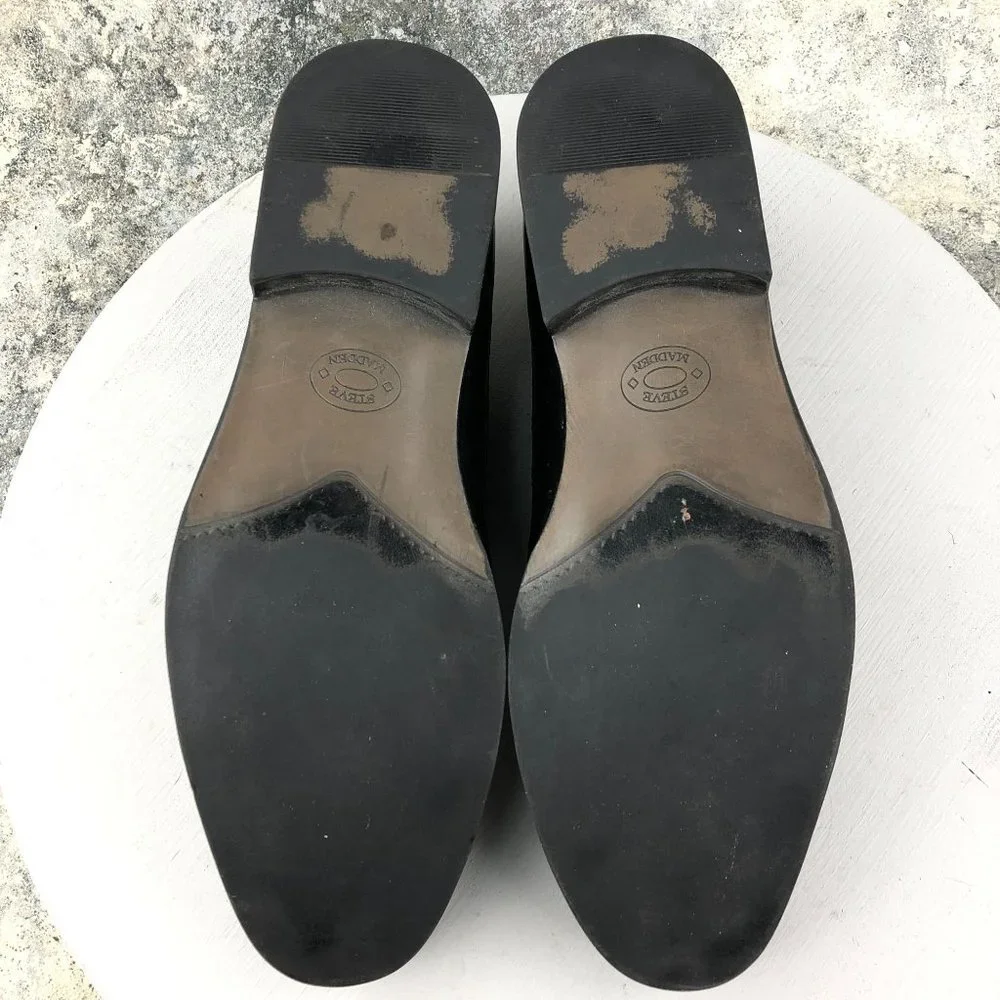 Steve Madden Men's Size 10.5M Minted Black Leather Lace-Up Oxfords Dress Shoes